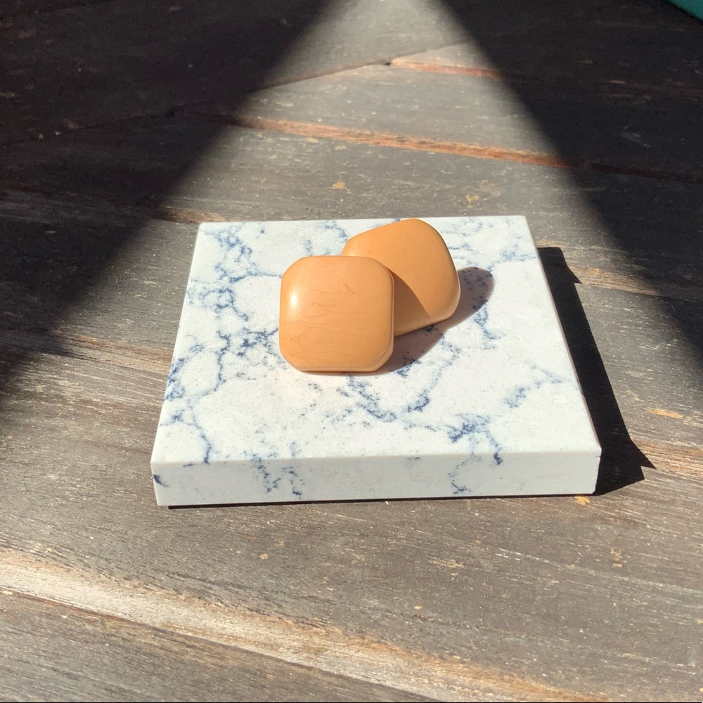 Handmade Pastel Orange Stud Earrings